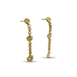 Luxury Diamond Dangling Drop Earrings in 18K Gold