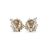 Luxury Hand Carved Tourmaline 18.3ct Aquamarine 4.9ct Green Tourmaline 2.2ct and Diamond 0.3ct Earring in 18K Gold