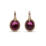 Luxury Rubellite Tourmaline 12.2ct and Diamond 0.50ct Earring in 18K Gold