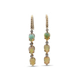 Luxury Opal 4.7ct and Diamond 0.30ct Earring in 18K Gold