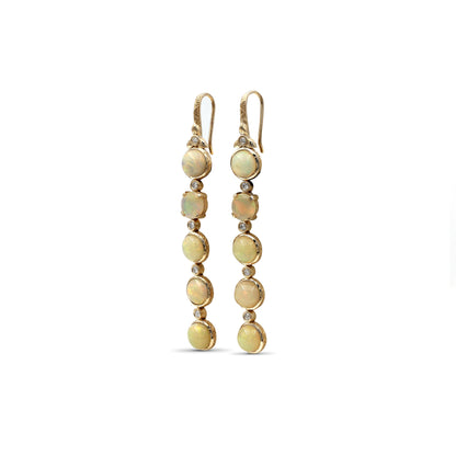 Luxury Opal 9ct and Diamond 0.30ct Earring in 18K Gold