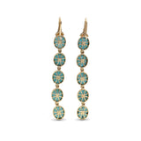 Luxury Turquoise 20ct and Diamond 0.35ct Earring in 18K Gold