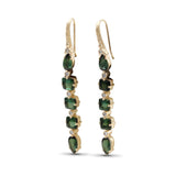 Luxury Green Tourmaline 11.9ct and Diamond 0.35ct Earring in 18K Gold