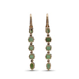 Luxury Green Tourmaline 11.9ct and Diamond 0.35ct Earring in 18K Gold