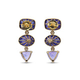 Luxury Tanzanite 41ct and Diamond 0.25ct Earring in 18K Gold