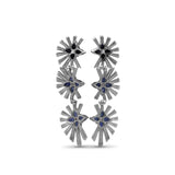 Sunray Sapphire 4.50ct and Diamond 1.27ct Earring in 18K White Gold