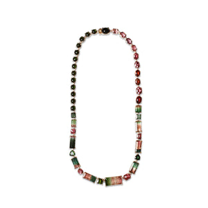 Luxury Pink Green and Watermelon Tourmaline 84ct and Diamond 0.75ct Necklace in 18K Gold