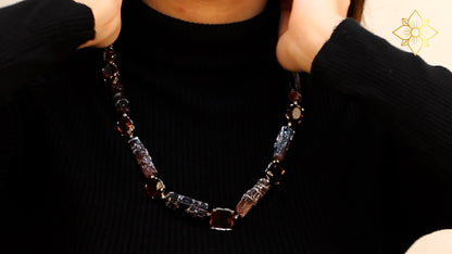 Luxury Faceted and Natural Formation Pink Tourmaline 300ct and Diamond 1.00ct Necklace in 18K Gold