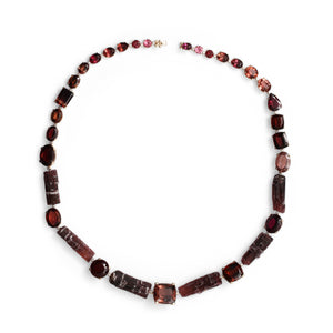 Luxury Faceted and Natural Formation Pink Tourmaline 300ct and Diamond 1.00ct Necklace in 18K Gold