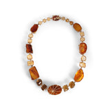 Luxury Amber 112ct Cognac Quartz 35ct Citrine 56ct and Diamond 1.85ct Necklace in 18K Gold