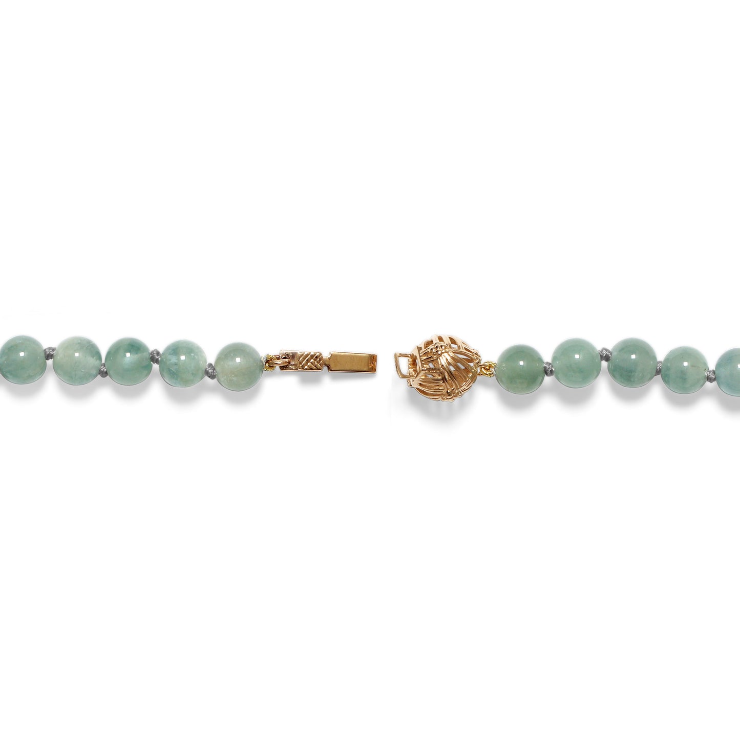 Luxury Vintage Hand Carved Jade 116ct Aquamarine 2.7ct Tourmaline 4.8ct Aquamarine Beads 170ct and Diamond 0.50ct Neckalce in 18K Gold