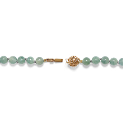 Luxury Vintage Hand Carved Jade 116ct Aquamarine 2.7ct Tourmaline 4.8ct Aquamarine Beads 170ct and Diamond 0.50ct Neckalce in 18K Gold