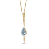 Luxury Swiss Blue Topaz and Diamond 0.50ct Pendant in 18K Gold