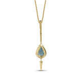 Luxury Swiss Blue Topaz and Diamond 0.50ct Pendant in 18K Gold