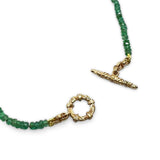 Luxury Ammolite Emerald Amethyst Diamond and Emerald Bead Necklace in 18K Gold