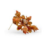 Luxury Tourmaline Imperial Topaz and Shell Pin in 18K Gold