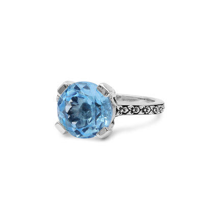 Blue Topaz Ring in Sterling Silver