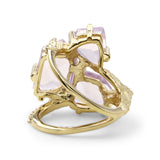 Luxury Lavender Moon Quartz and Diamond 0.40ct Ring in 18K Gold