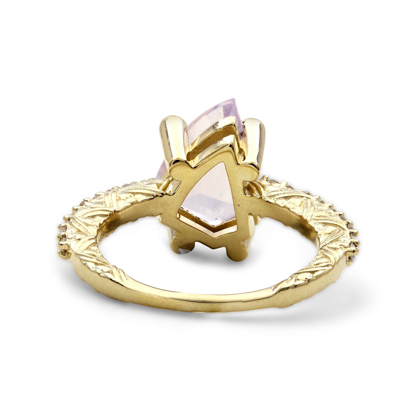 Luxury Lavender Moon Quartz and Diamond 0.30ct Ring in 18K Gold
