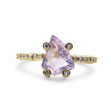 Luxury Lavender Moon Quartz and Diamond 0.30ct Ring in 18K Gold