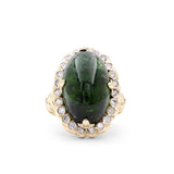 Luxury Green Tourmaline 22ct and Diamond 0.75ct Ring in 18K Gold
