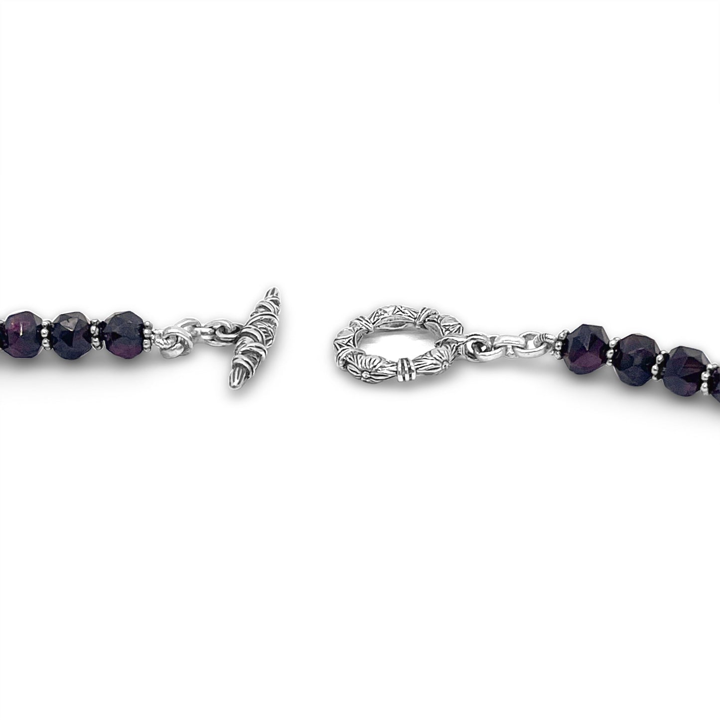 Garden of Stephen Faceted Garnet Necklace in Sterling Silver