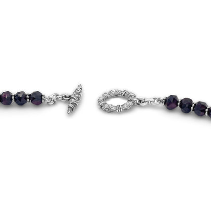 Garden of Stephen Faceted Garnet Necklace in Sterling Silver