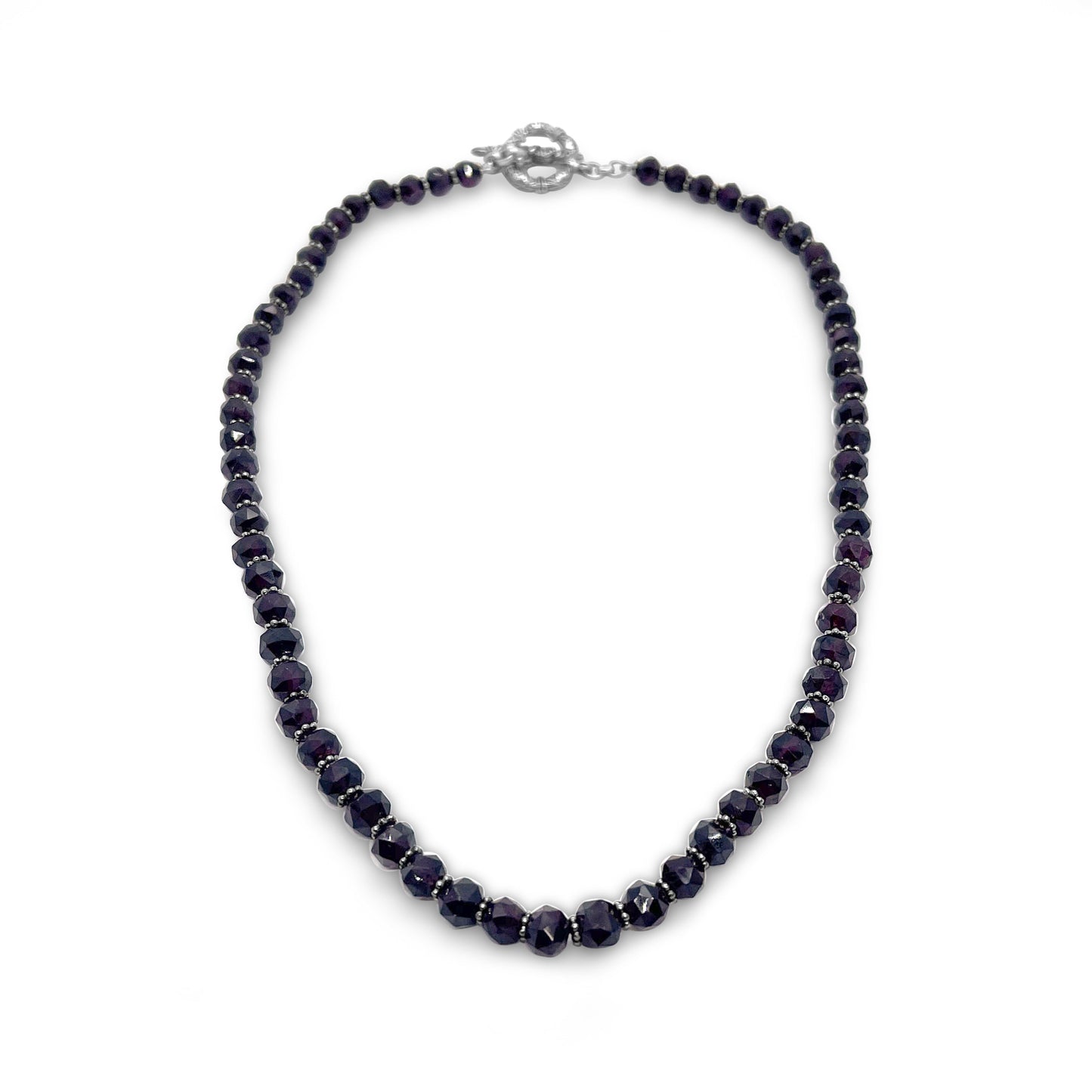 Garden of Stephen Faceted Garnet Necklace in Sterling Silver