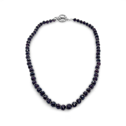 Garden of Stephen Faceted Garnet Necklace in Sterling Silver