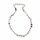 Garden of Stephen 925 Multi Stone Toggle Necklace in Sterling Silver