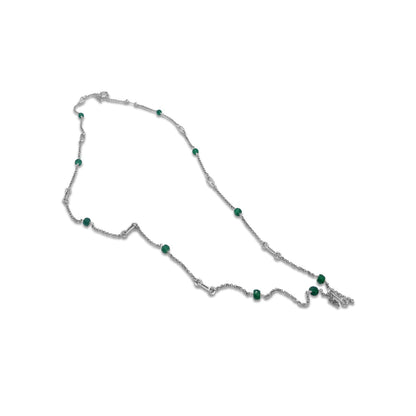 Garden of Stephen Green Agate Link Chain Necklace in Sterling Silver