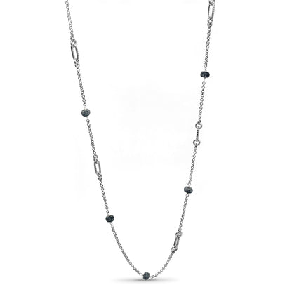 Garden of Stephen Opal Dendrite Link Chain Necklace in Sterling Silver