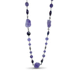 Garden of Stephen Multi-Hued Pearl Amethyst Chunk and Bead Necklace in Sterling Silver
