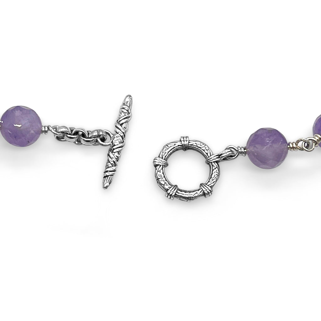 Garden of Stephen Multi-Hued Pearl Amethyst Chunk and Bead Necklace in Sterling Silver