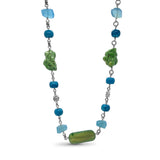 Garden of Stephen Turquoise Magnesite and Agate Necklace in Sterling Silver