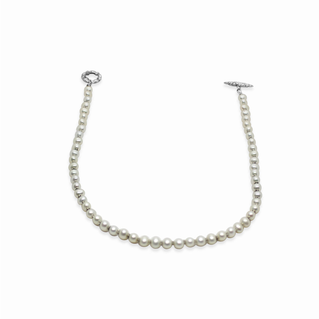 Pearlicious White Pearl Necklace in Sterling Silver