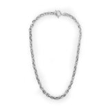 Orogento Signature Engraved Weave Linked Chain Necklace in Sterling Silver