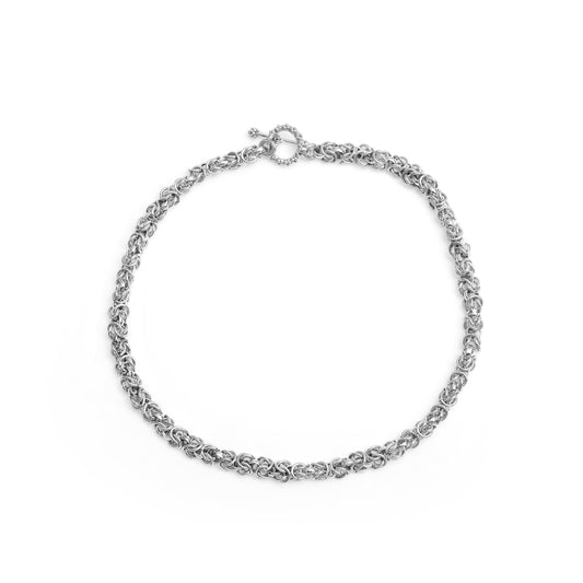 Orogento Hand Woven Chain Necklace in Sterling Silver