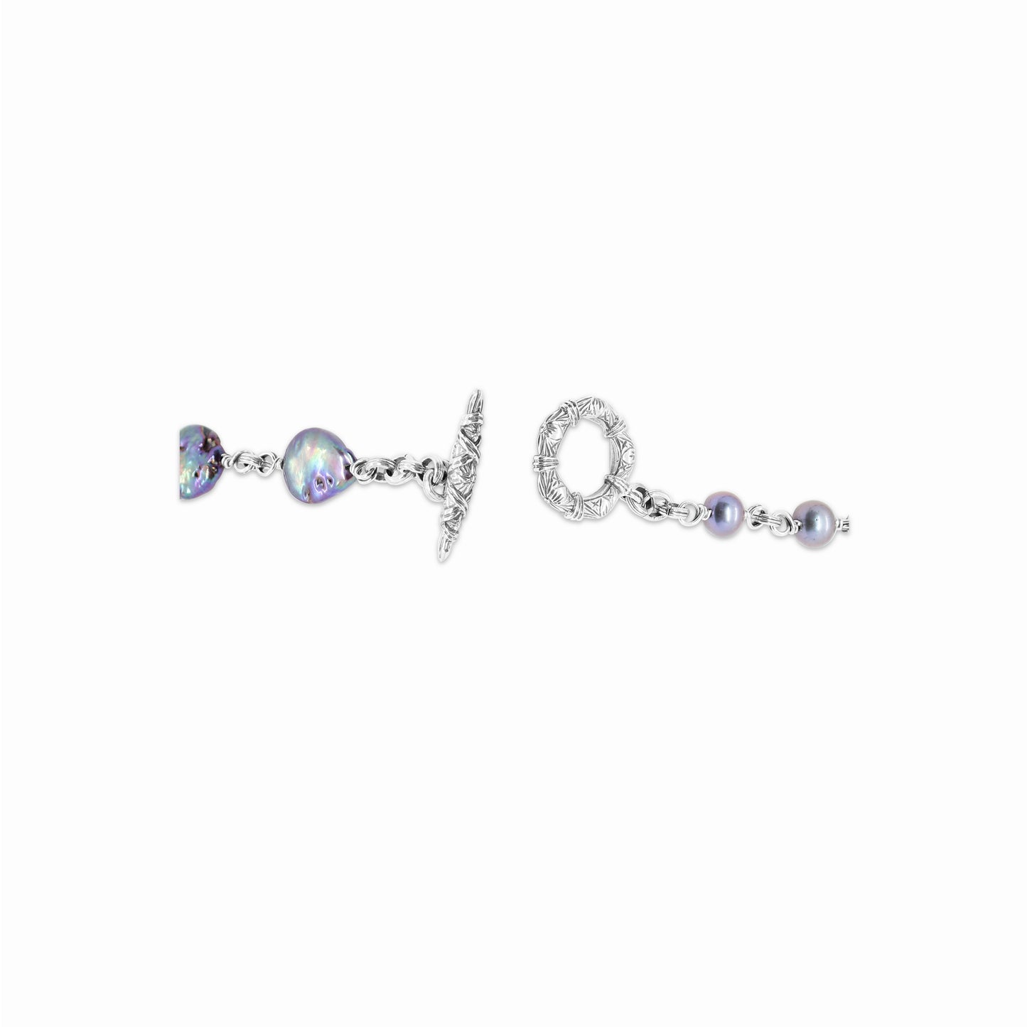 Terraquatic Pearl Amethyst and Smoky Quartz Necklace in Sterling Silver