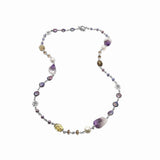 Terraquatic Pearl Amethyst and Smoky Quartz Necklace in Sterling Silver