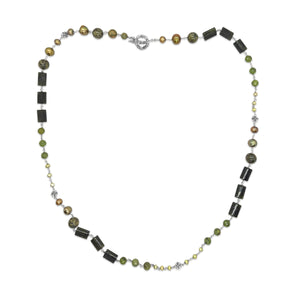 Terraquatic Multi Size Multi Stones Necklace in Sterling Silver
