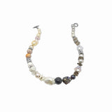TerrAquatic Multi-Hued Pearls Herkimer Diamonds Galactical Smoky and Lavender Moon Quartz Various Agates and Chalcydony Necklace in Sterling Silver - 21.5In/54Cm