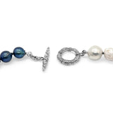 Terraquatic Baroque Pearl Blue Coral Agate Malachite Garnet Chrysoprase Turquoise Amazonite Bloodstone Blue Topaz Chrome Diopside and Black Diamond Necklace in Sterling Silver