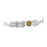 One of a Kind Hematite Druzy Moonstone Agate Cognac Quartz Citrine Crust Bracelet in Sterling Silver with 18K Gold Adam