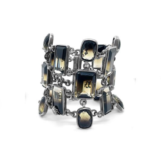 One of a Kind Phantom Quartz Bracelet in Sterling Silver