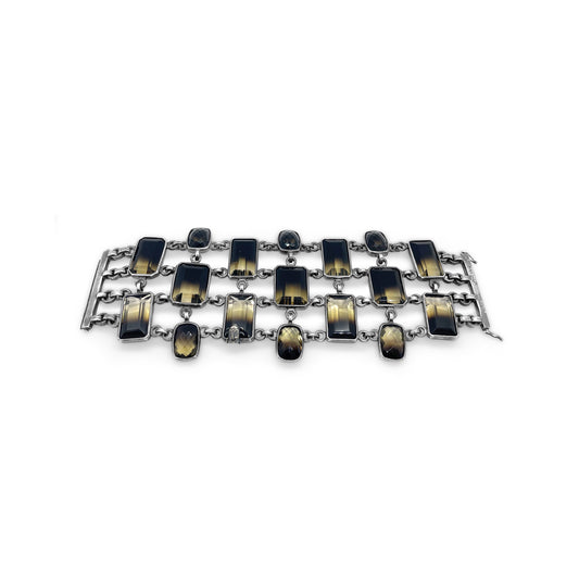 One of a Kind Phantom Quartz Bracelet in Sterling Silver
