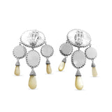One of a Kind Hand Carved Mother of Pearl Earrings in Sterling Silver