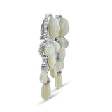 One of a Kind Hand Carved Mother of Pearl Earrings in Sterling Silver