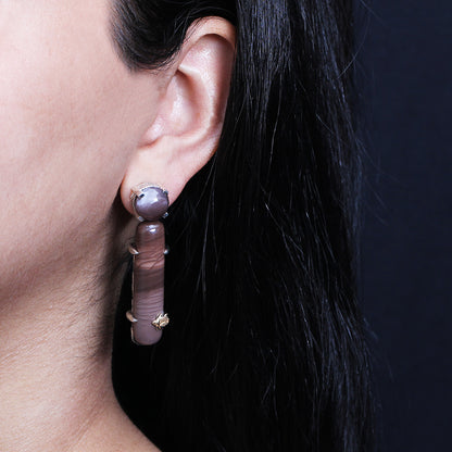 One of a Kind Jasper Earrings in Sterling Silver with 18K Gold Adam