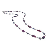One of a Kind Faceted Tourmaline and Pearl Necklace in Sterling Silver